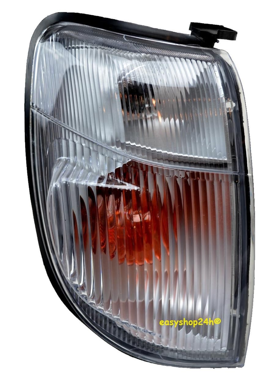 Set 2 Fanale Fanalino Freccia Anteriore Sinistro e Destro Per King Kab Navara D22 Pick-Up Pickup da 1997 a 2002 Luce Indicatore Di Direzione Lampeggiatore Con Portalampade e Lampadine