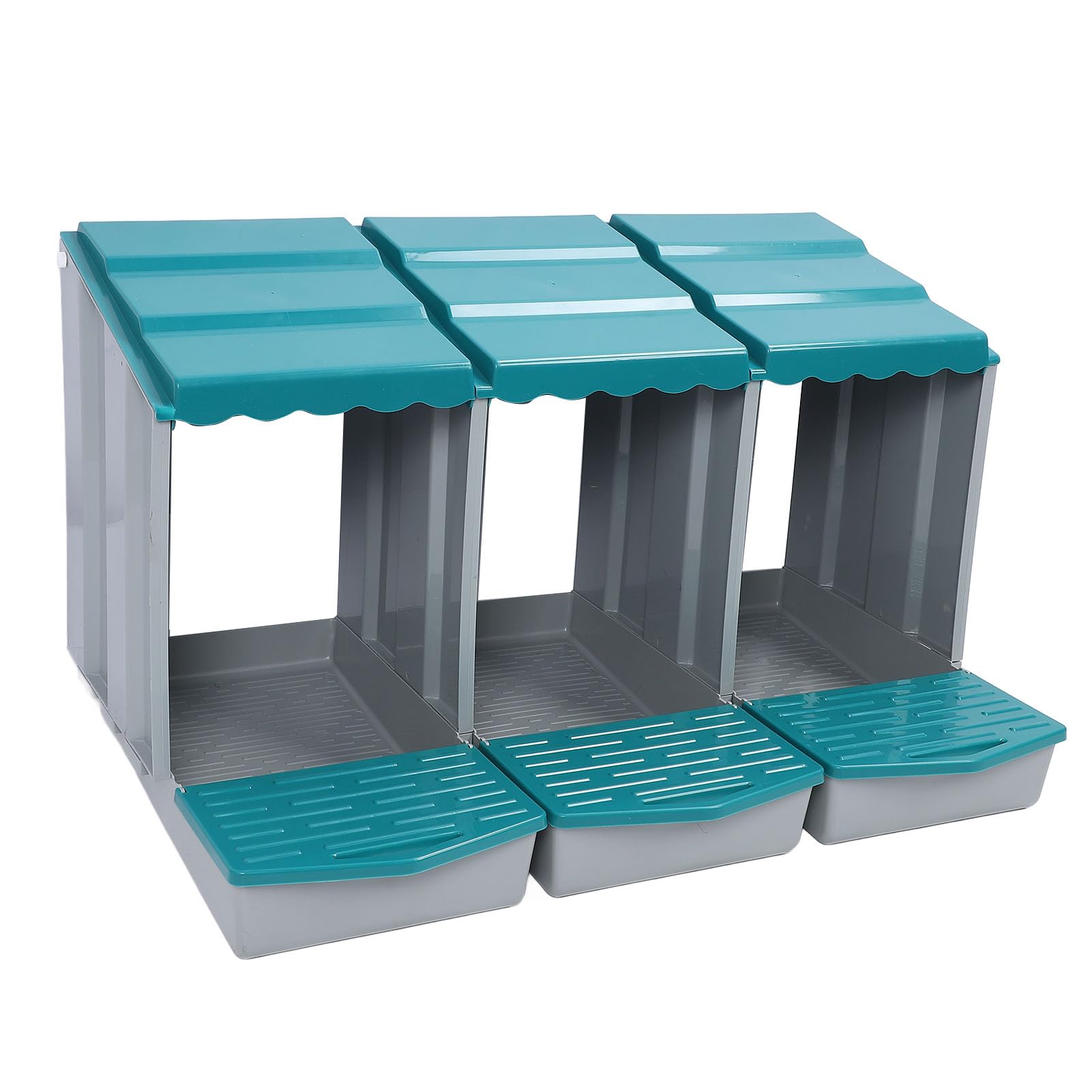 Zunate Cómoda Caja Nido para Aves de Corral |Nido de Paja Extraíble para Gallinas, Pollos, Patos en el Patio Trasero (3 cavidades)