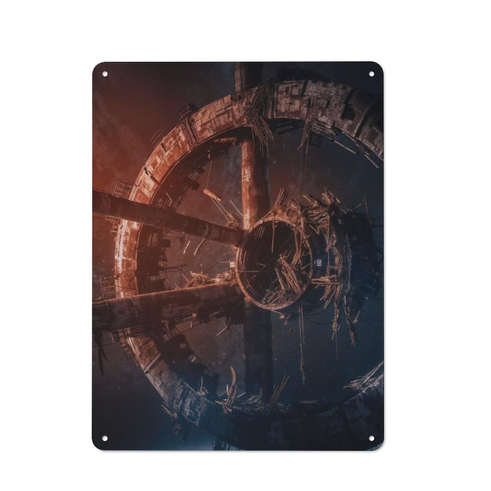 Abandoned Odyssey Printed Metal Sign 40x30cm for Garage Wall, with Clear Industrial Wall Decor Character
