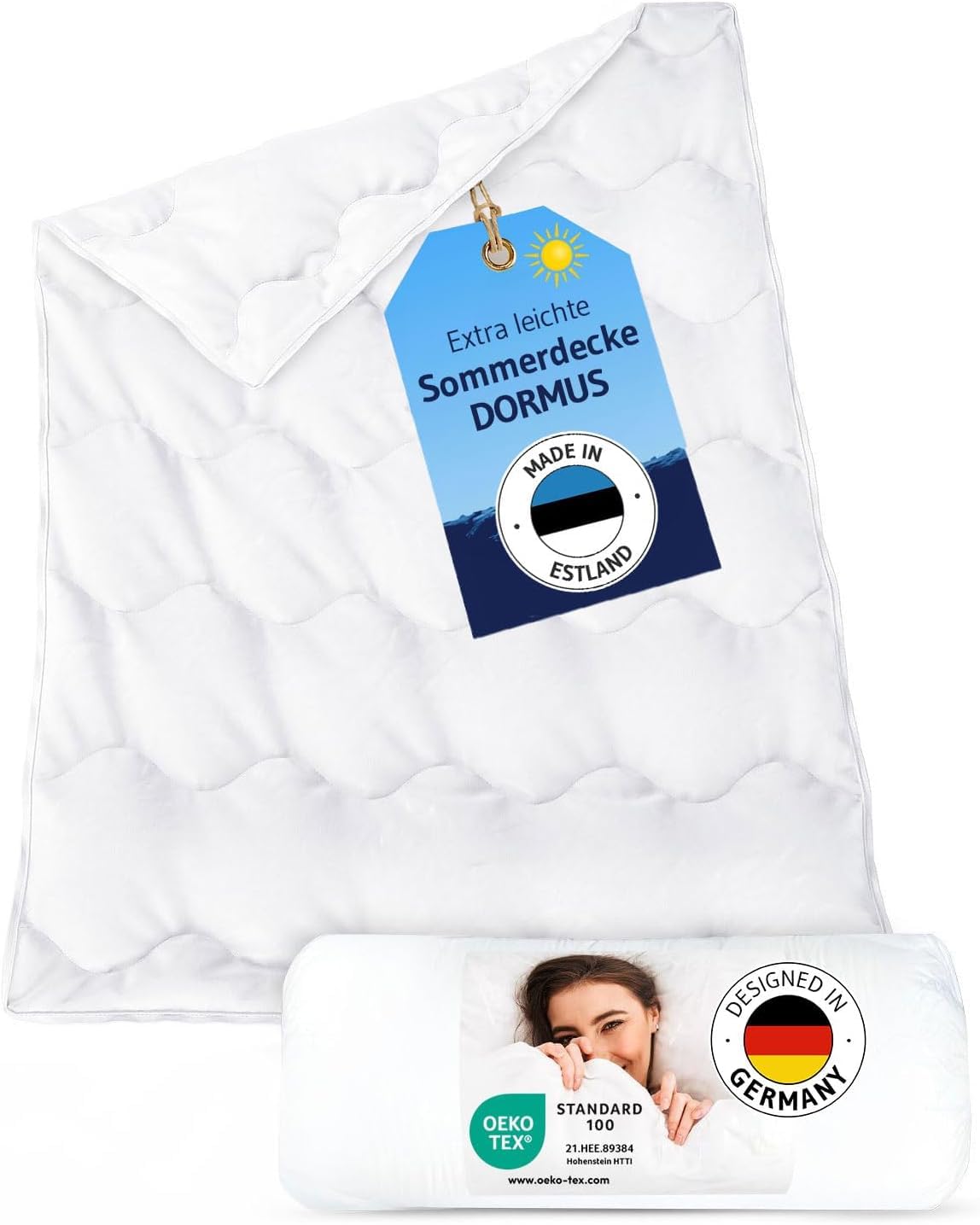 Dormus Summer Duvet 135 x 200 cm Developed by Schlafxperten, Extra Light Duvet 135 x 200 cm for Summer, Blanket Made in Europe, Breathable and Thin Quilt, Perfect Blanket for Allergy Sufferers-image-45