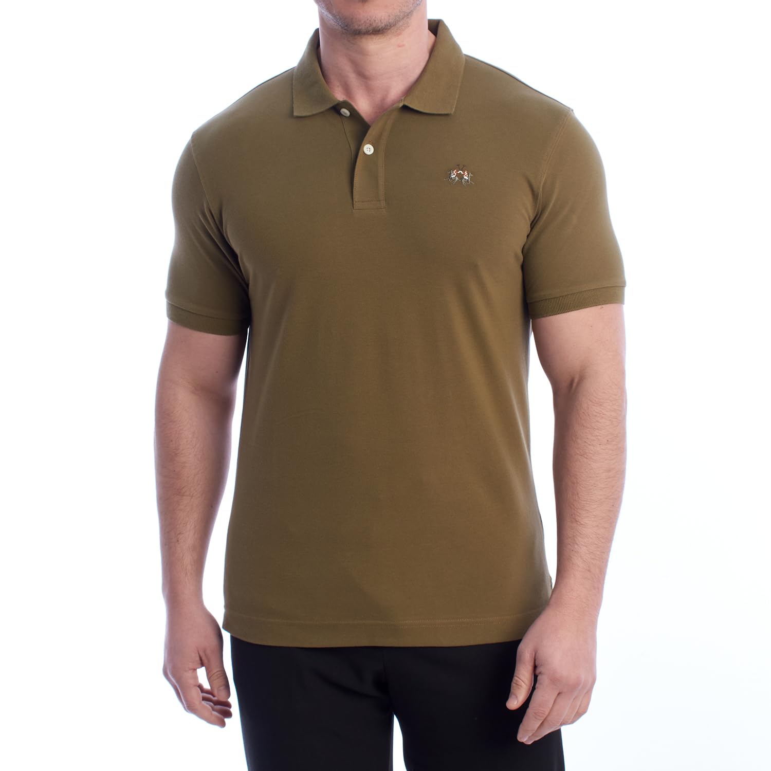 La Martina Men's Green Polo Shirts, 2XL, Short Sleeve Polo Shirt