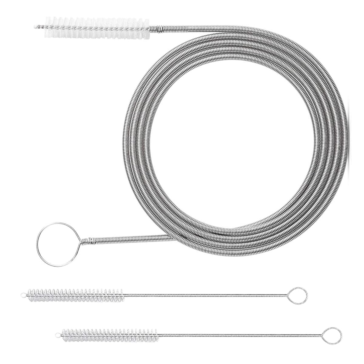 JOYCOURT 60 Inch Long Drain Perforated Brush Auto Sunroof Flexible Cleaning Tool Nylon Spring Brush Car Hose Pipe Cleaner for Cleaning Car/Refrigerator Drains, Feeding Tubes, Straws-image-18