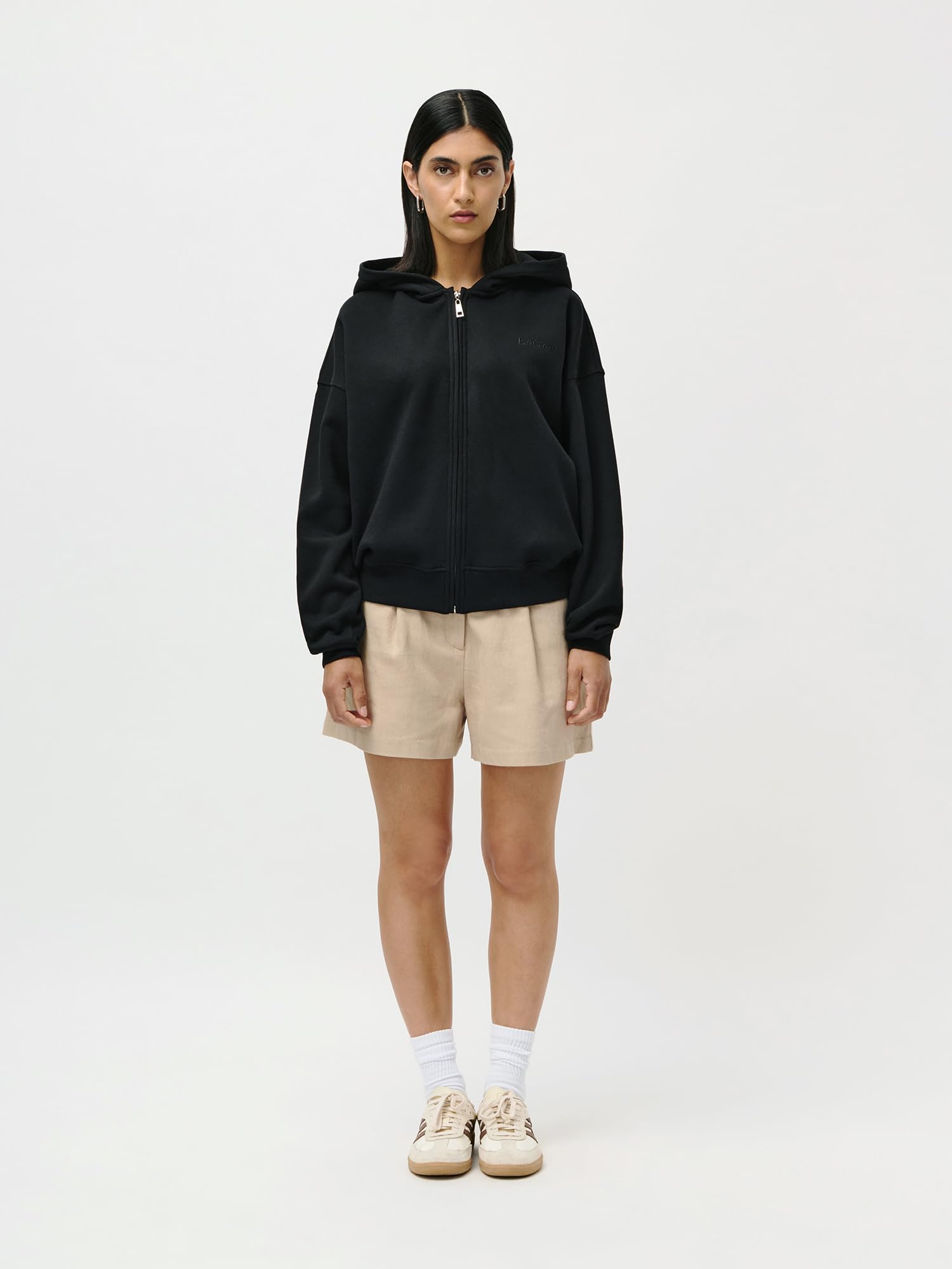 LeGer Fenna Sweatjacke - Jacke Damen mit Reißverschluss - Oversized Passform - Kapuzenjacke aus Baumwolle - Mode für Damen - by Lena Gercke - Gr. 34-44