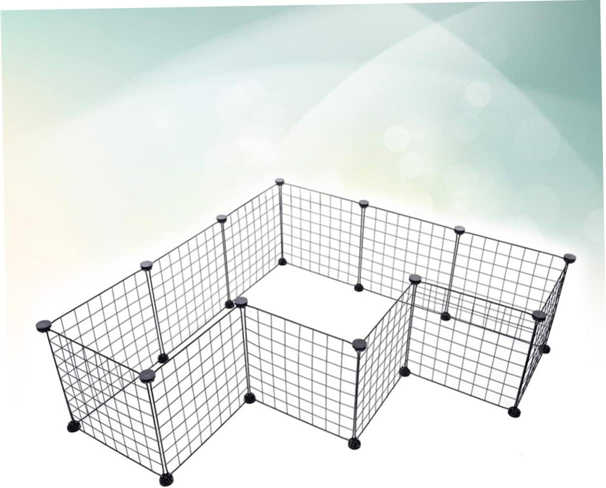 8pieces Dog Kennel Panels Pet Fence Iron Cage for Dog Cat Rabbit Heavy Duty Latch