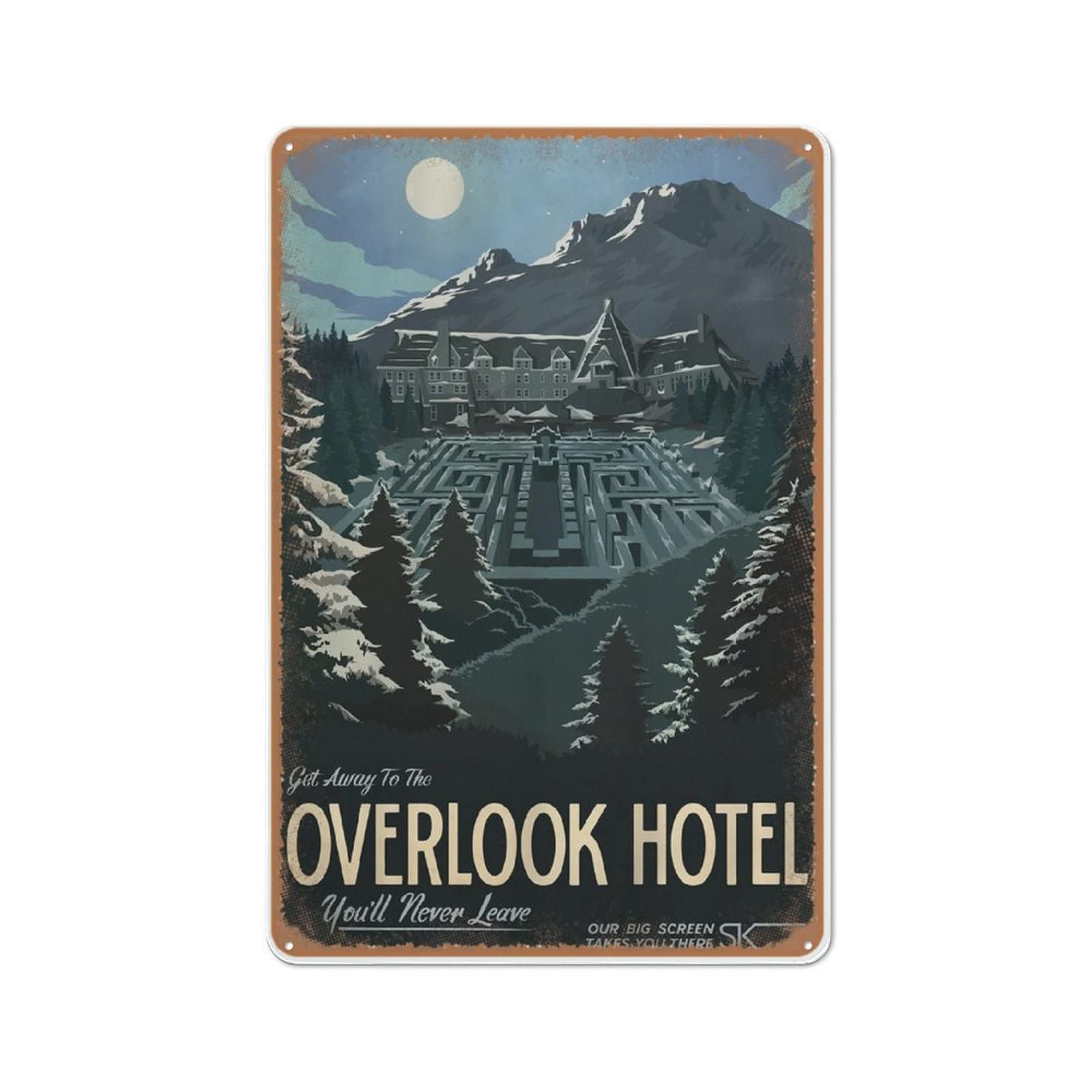 The Shining Wall Art - Overlook Hotel Maze Horror Poster, Metal Tin Sign - 8 X 12 Inch for Vintage Decor for Parents or Man Cave