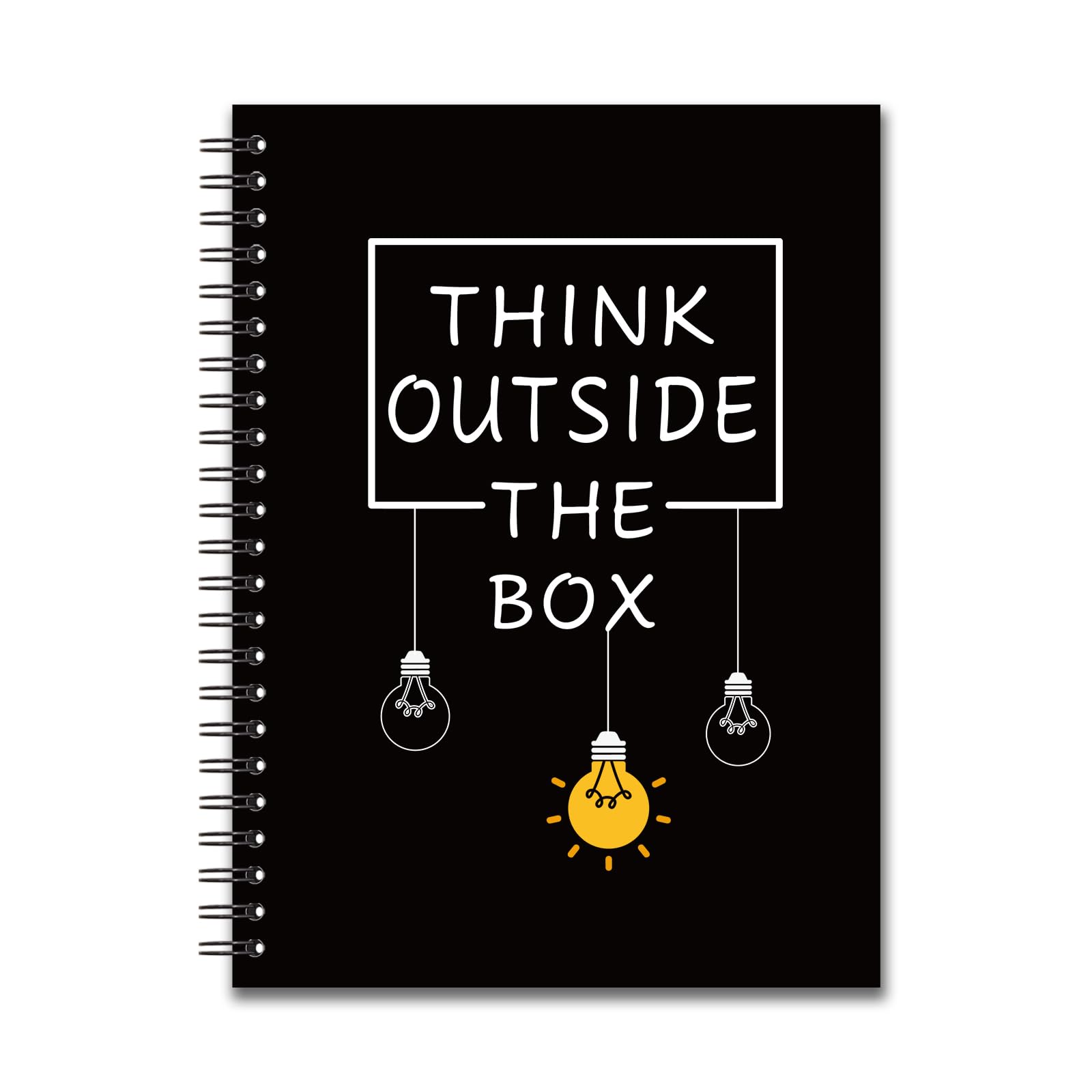 YAZMEEN Inspirational Blank Spiral Notebook（160 Pages） Think Outside The Box Hardcover Sketchbook Encouragement Notebook Journal Funny Notebook
