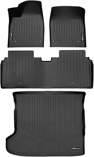 Miniatura 52 de SMARTLINER Juego de alfombrillas negras de primera fila para todo tipo de clima, compatibles con modelos Kia NIRO PHEV y híbridos 2023-2024 Negro