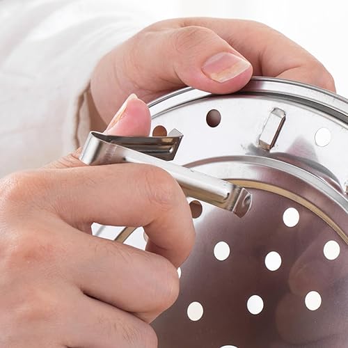 Miniatura 8 de Estante de vapor de cocina, estante de vapor de acero inoxidable con soporte extraíble, apilable, multifunción, bandeja de vapor para cocina, cesta