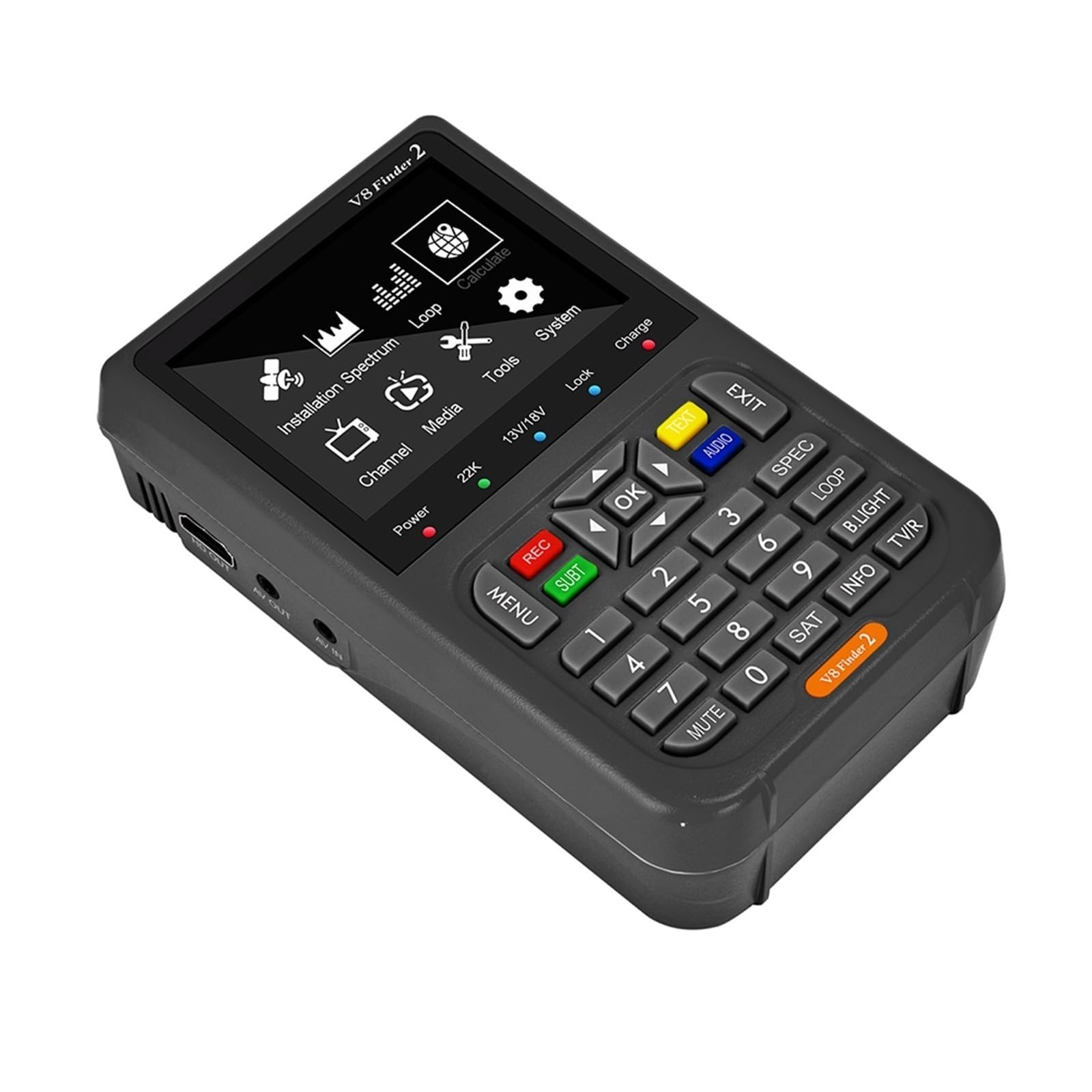 Buscador De Satélite Receptor Señal Medidor MEPG-4 DeteccióN Precisa(V8 Finder 2 Grey)