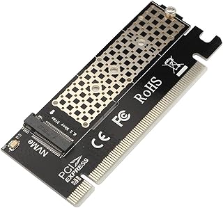 M-Key PCIe Adapter M.2 NVME SSD to PCI Express Adapter Card for PC/2U Hight Server, PCIE GEN3 Full Speed Support PCIe X4 X8 X16 Slot, Support M.2 SSD 2230 2242 2260 2280
