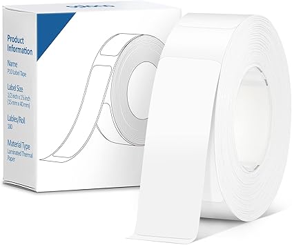 POLONO Thermal Label Maker Tape Adapted P10 Label Maker, Standard Laminated Office Labeling, 15mmx40mm/0.5x1.57inch, 180 Labels/Roll, P10 Thermal ...