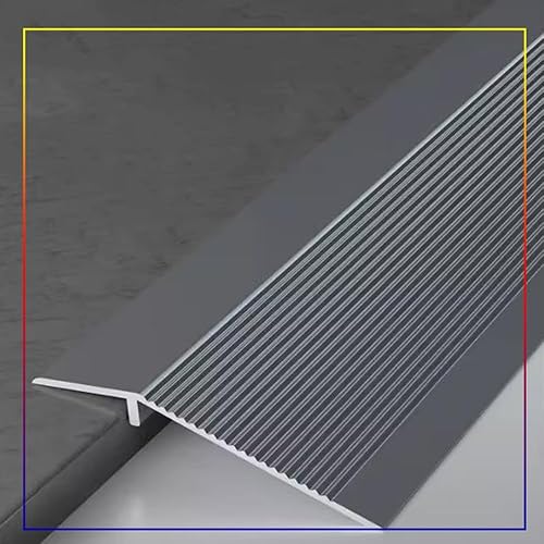 TOCTUS Tira de transición de aluminio para huecos, rampa reductora de umbral de transición de piso de madera a azulejo, tira de cubierta de piso
