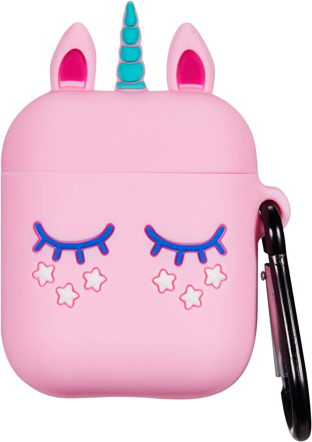Punswan Pink Unicorn Airpod Case for Airpods 1&2,Cute 3D Funny Cartoon Character Soft Silicone Catalyst Pony Cover,Kawaii Fun Cool Keychain Design Skin,Fashion Cases for Girls Kids Boys Air pods