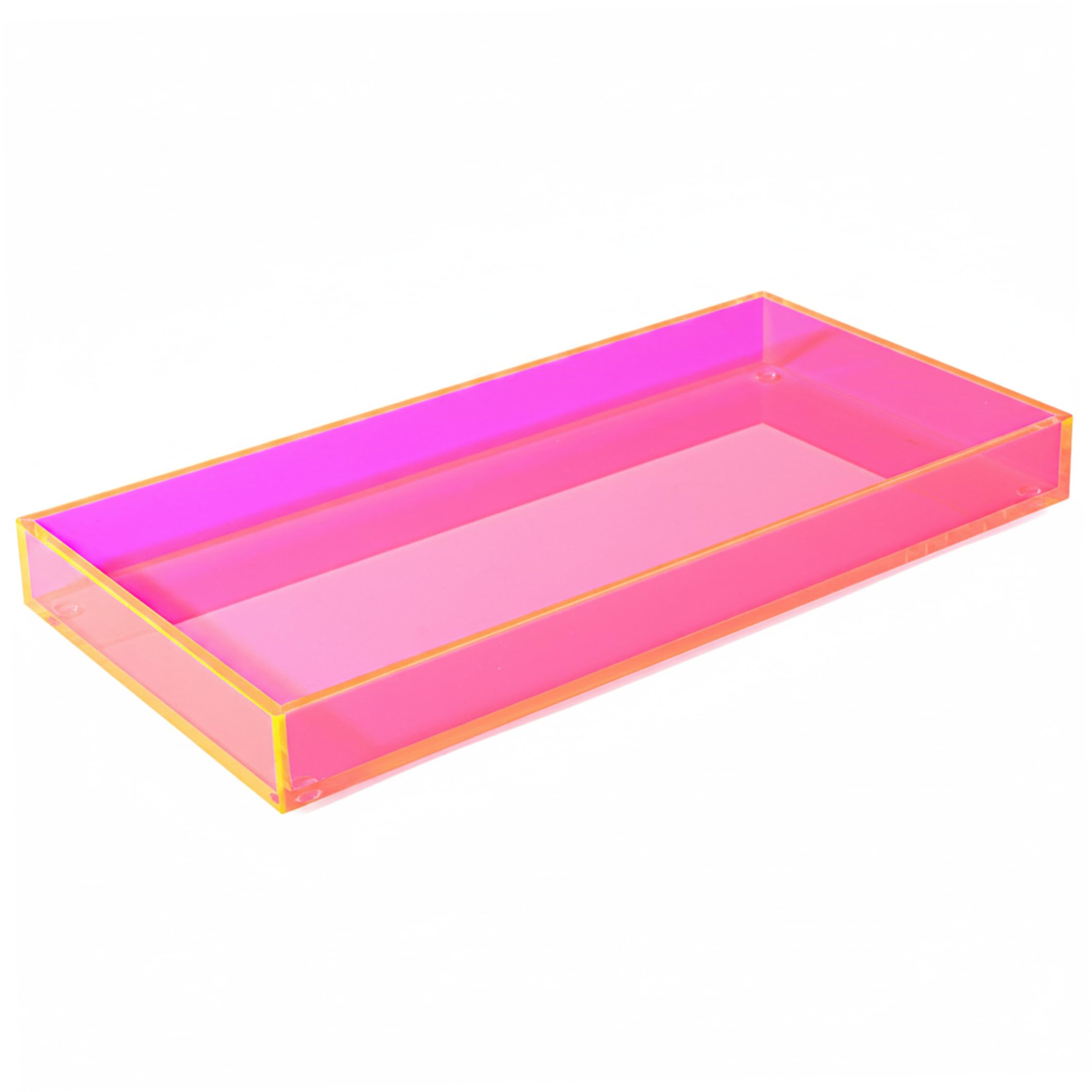 Striegro Bathroom Tray, Acrylic Vanity Tray Organizer - 5mm Thick Acrylic Trays with Non-slip Silicone Pads & Glow-in-Dark Edge, Ideal for Bathroom, Vanity Countertop, Style-1..