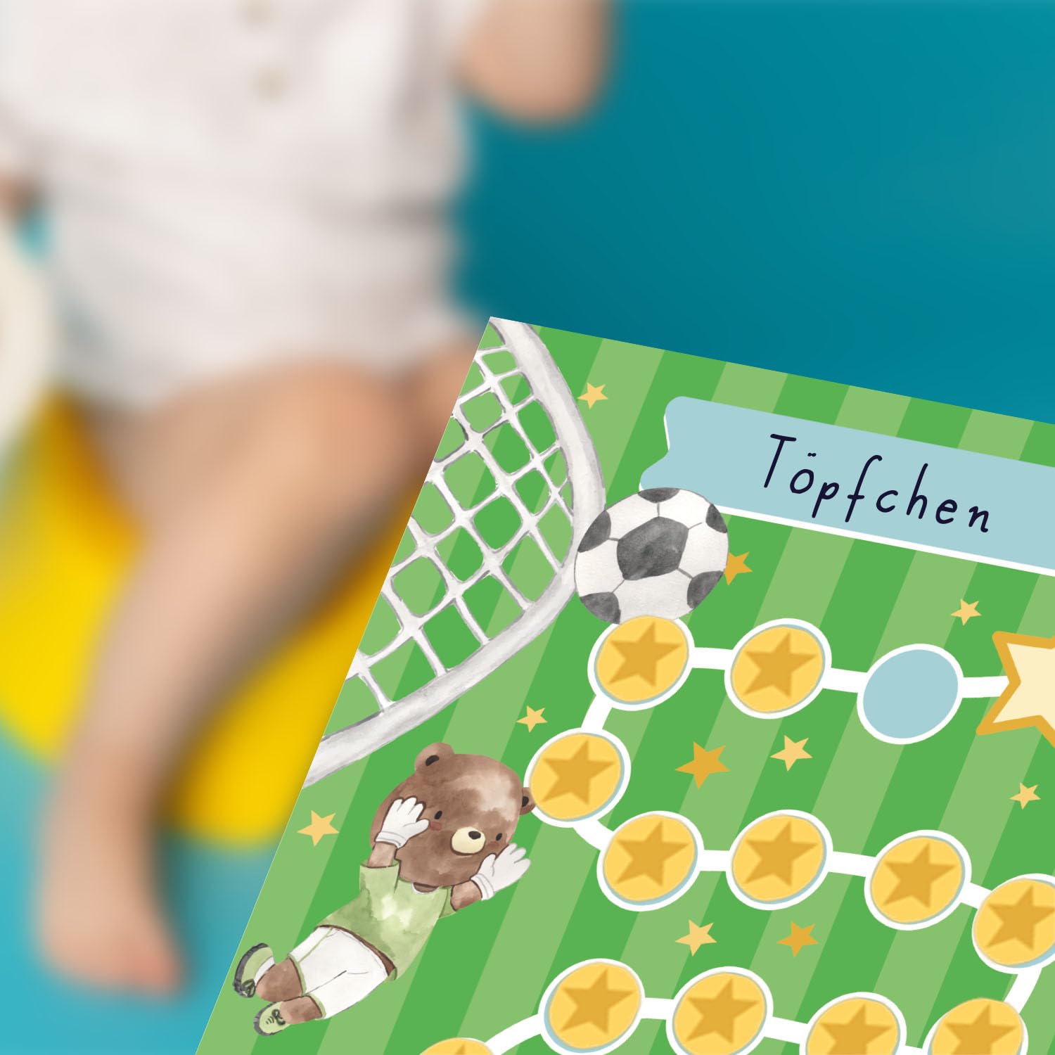 Set di 10 tabelle delle ricompense Calcio con adesivi a forma di stella per bambini