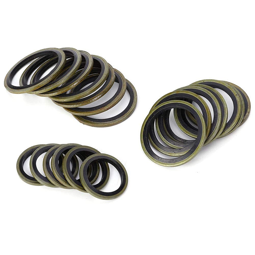 240 Pièces 6 8 10 12 14 16 18 20 22 24 27 30Mm Bague Bs, Joint Vidange Métal Caoutchouc étanchéité Anneau D'huile Bouchon de Vidange Joint Ensemble