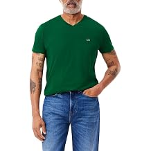 Lacoste Mens Short Sleeve V-Neck Pima Cotton Jersey T-Shirt