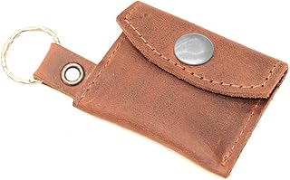 Hide & Drink, Leather Tiny Coin Holder Keychain / Key Ring / Holder / Pouch / Case / Accessories, Handmade Includes 101 Year Warranty :: Bourbon Brown