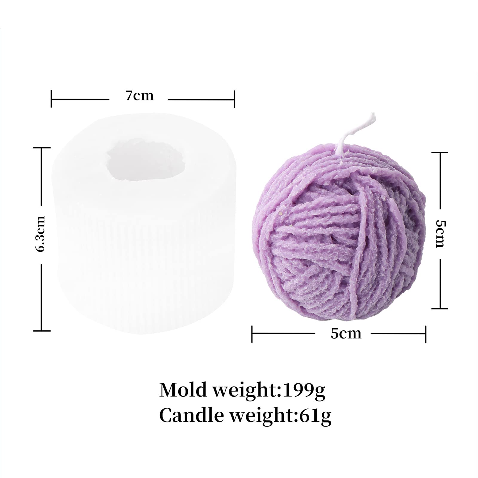 Silikonform Für Wollsäulen Kerzen - Personalisierbare Duftkerzen Form