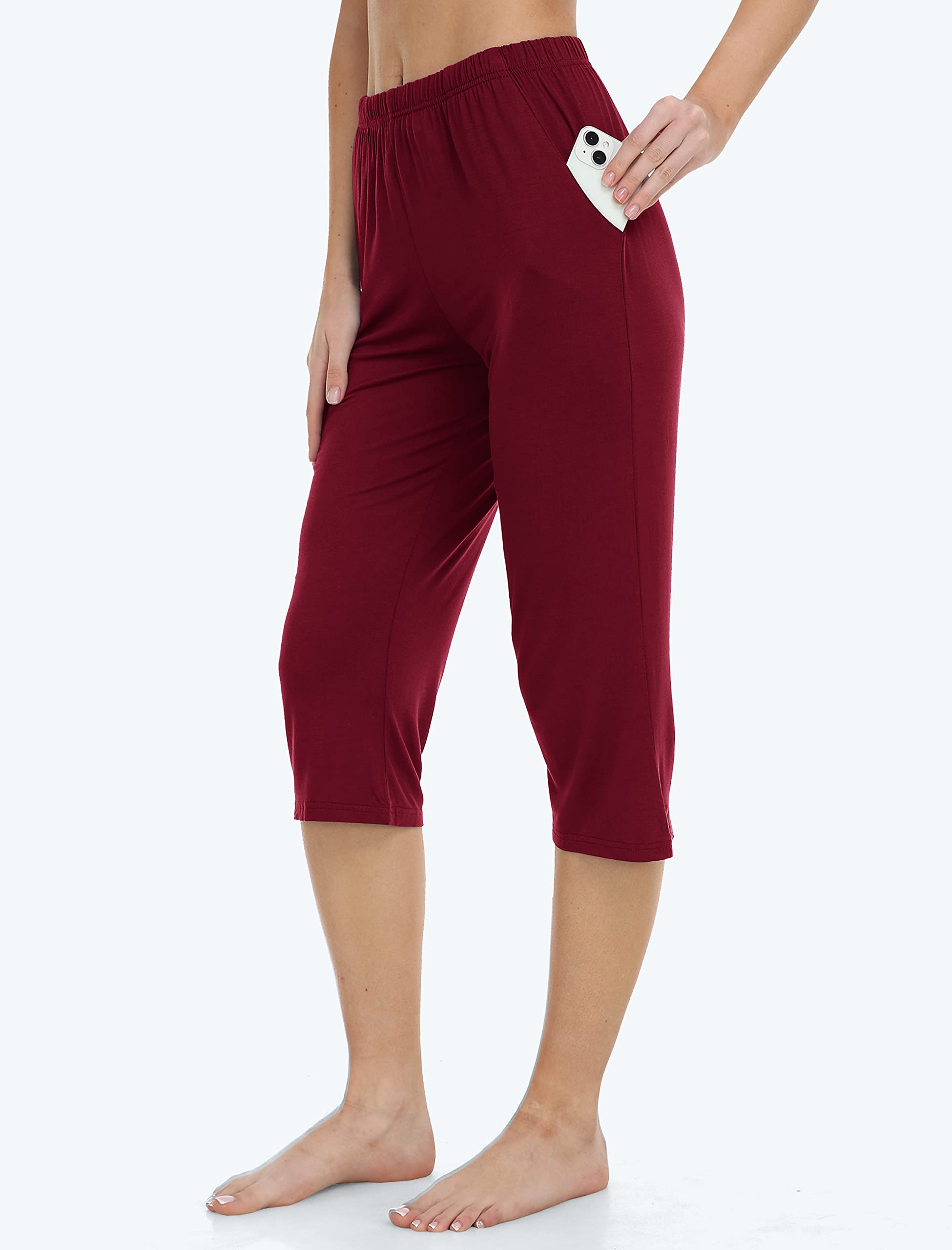 JINSHI Pantacourt de Pyjama Femme Bas de Pyjama Femme Court été Doux Pantacourt pour Le Sport ou Dormir Loisir