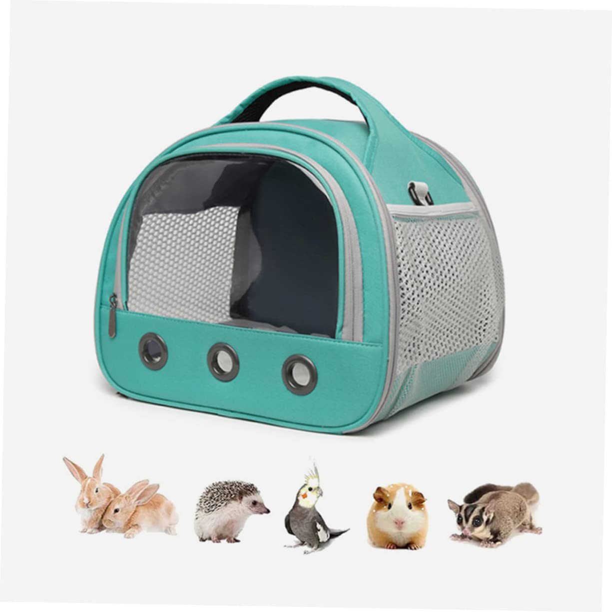 FRCOLOR Hamster Tragetasche Atmungsaktiv mit Transparentem Fenster Abriebfestes Netzmaterial Tragbare Kleintier Reisetasche für Meerschweinchen und Ratten Outdoor Kleintier Transportbox