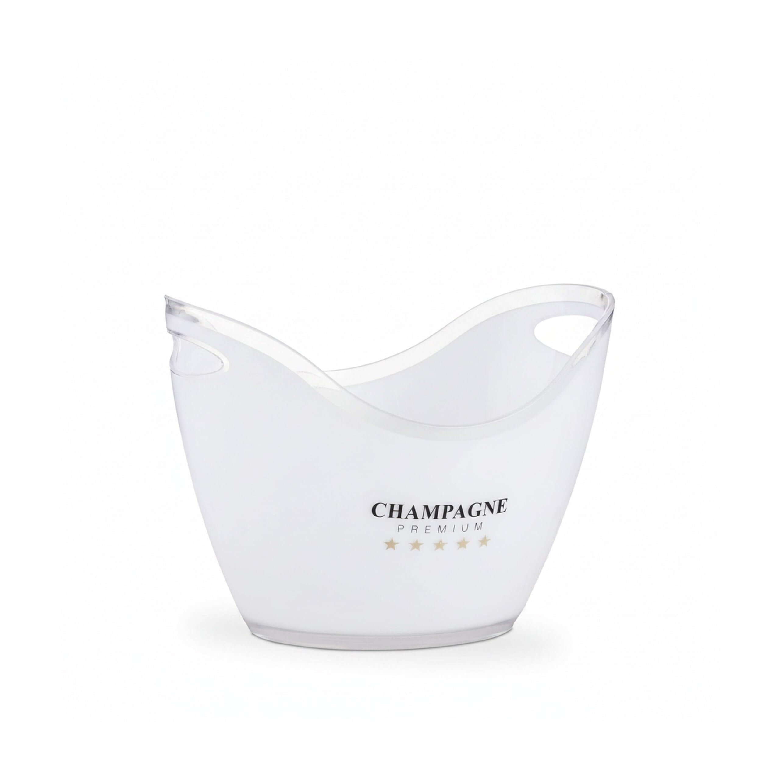 Relaxdays Seau à glaçon, champagne premium, volume 6 litres, rafraîchir des boissons, HLP 25,5 x 34,5 x 26 cm, blanc