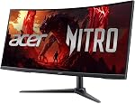 Acer Nitro XZ0 34” Ultrawide Curved Gaming Monitor | QHD 3440x1440 | AMD FreeSync Premium | HDR 10 | 240Hz | 1ms | Display Port & 2xHDMI (2 yr Manufacturer Warranty) (Renewed)
