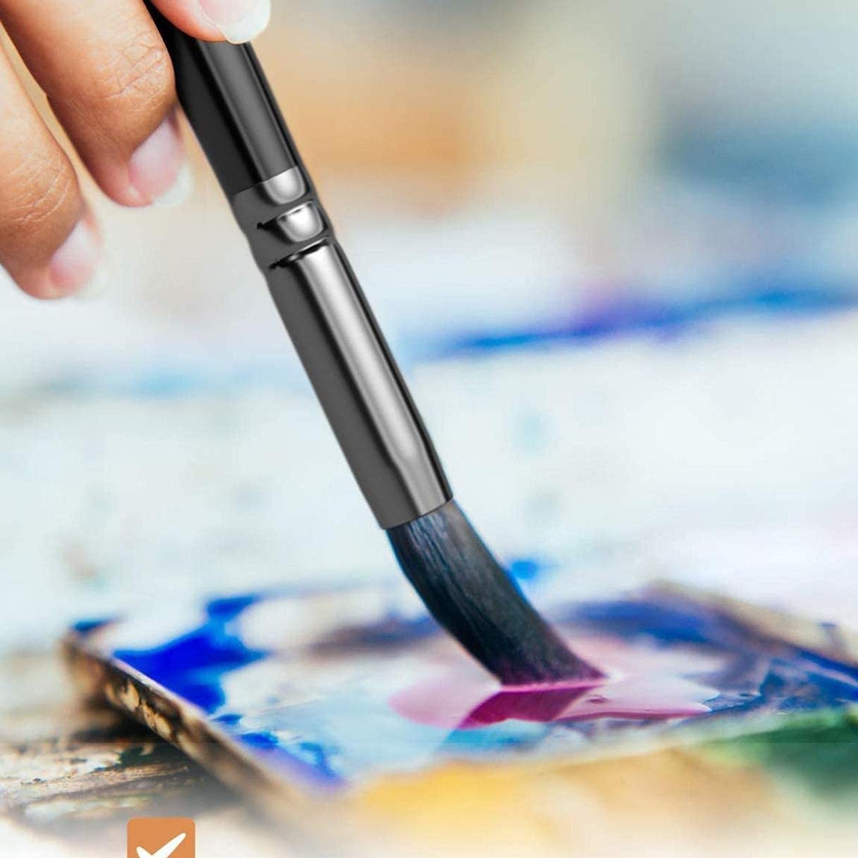 XBTGS Set di 12 pennelli per pittura ad acquerello, acrilico, guazzo, olio e tempera, per bambini e adulti, set di pennelli