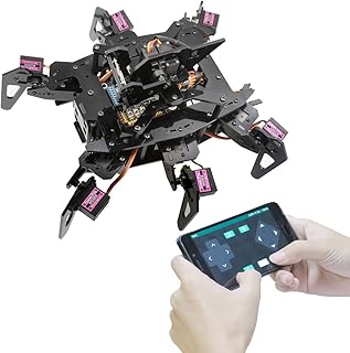 Adeept RaspClaws Hexapod Spider Robot Kit for Raspberry Pi 4/3 Model B+/B, STEAM Crawling Robot, OpenCV Target Tracking, Video Transmission, Raspberry Pi Robot with PDF Manual