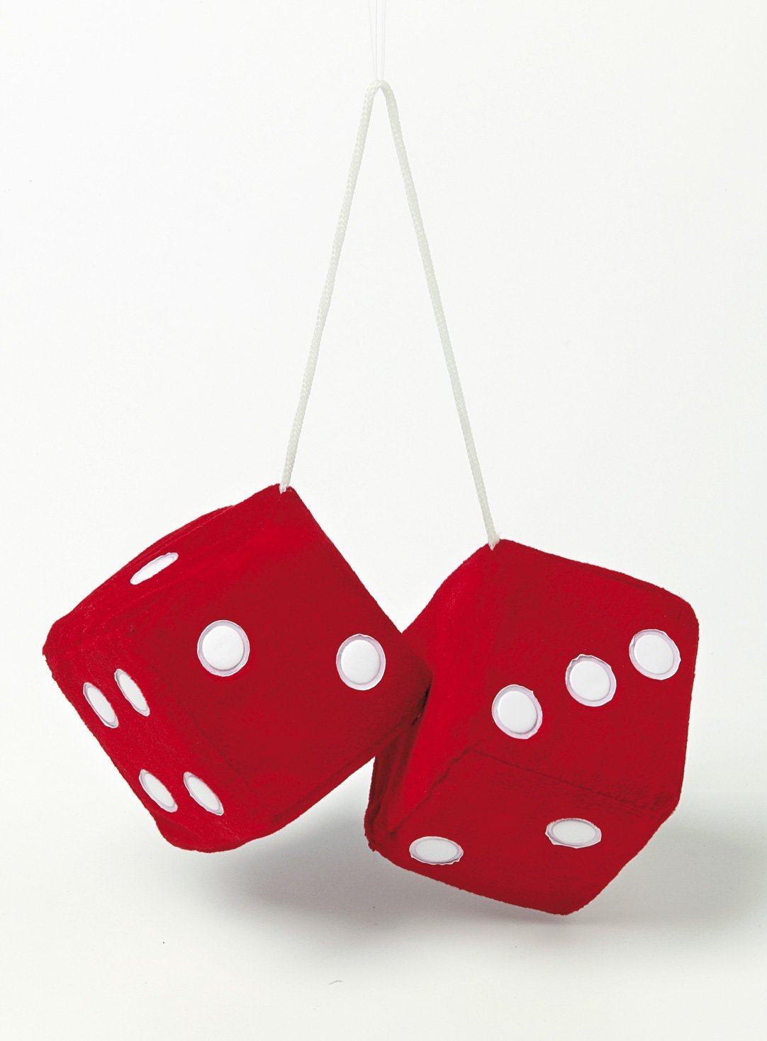 Sumex Branded Home & Car Mirrior Hanging Fluffy Furry Dice (Red with White Spots)