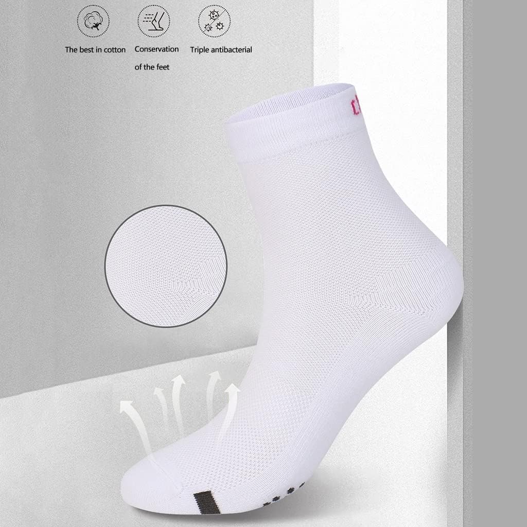 Męskie Skarpetki Wizytowe Premium Cotton Work Crew Socks Wicking Dual Defense Cushioned Graphene Massage Ankle Socks, White, One Size