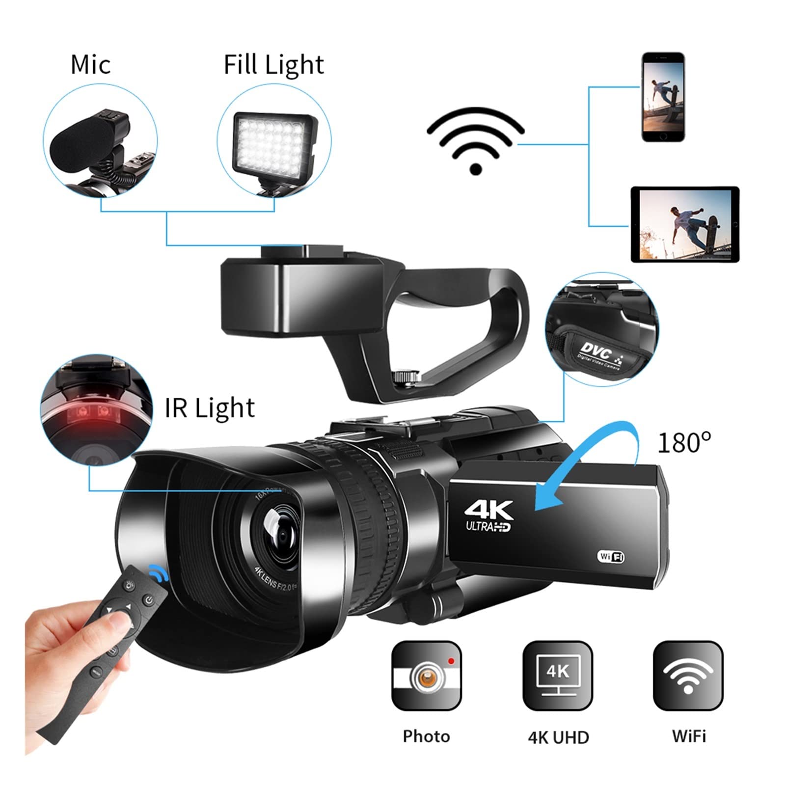 Amazon | ビデオカメラ カムコーダー カムコーダー4Kウルトラ HD