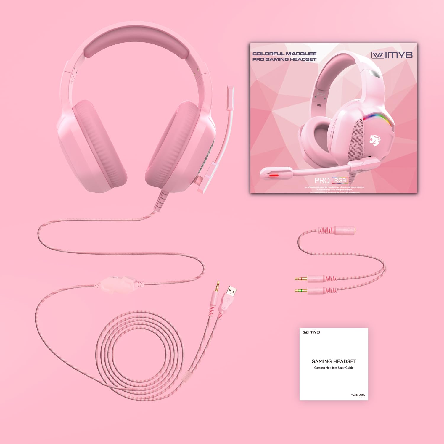 Auriculares para Juegos con micrófono para PC, Xbox One Series X/s, PS4, PS5, Switch, Auriculares estéreo con cancelación de Ruido con micrófono, RGB, para computadora, portátil, Mac, Nintendo, Gamer | Cancelación de ruido sobre la oreja con cable RGB par