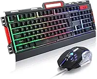 Kit Gamer Profissionl Teclado e Mouse Exbom BK-G3000 com Iluminação LED Acabamento em Metal Usb 2.0 Preto