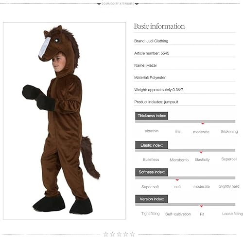 Miniatura 7 de Disfraz de animal de Halloween para bebé, mono de caballo de dibujos animados con sombrero de felpa para niños pequeños, fiesta de disfraces de