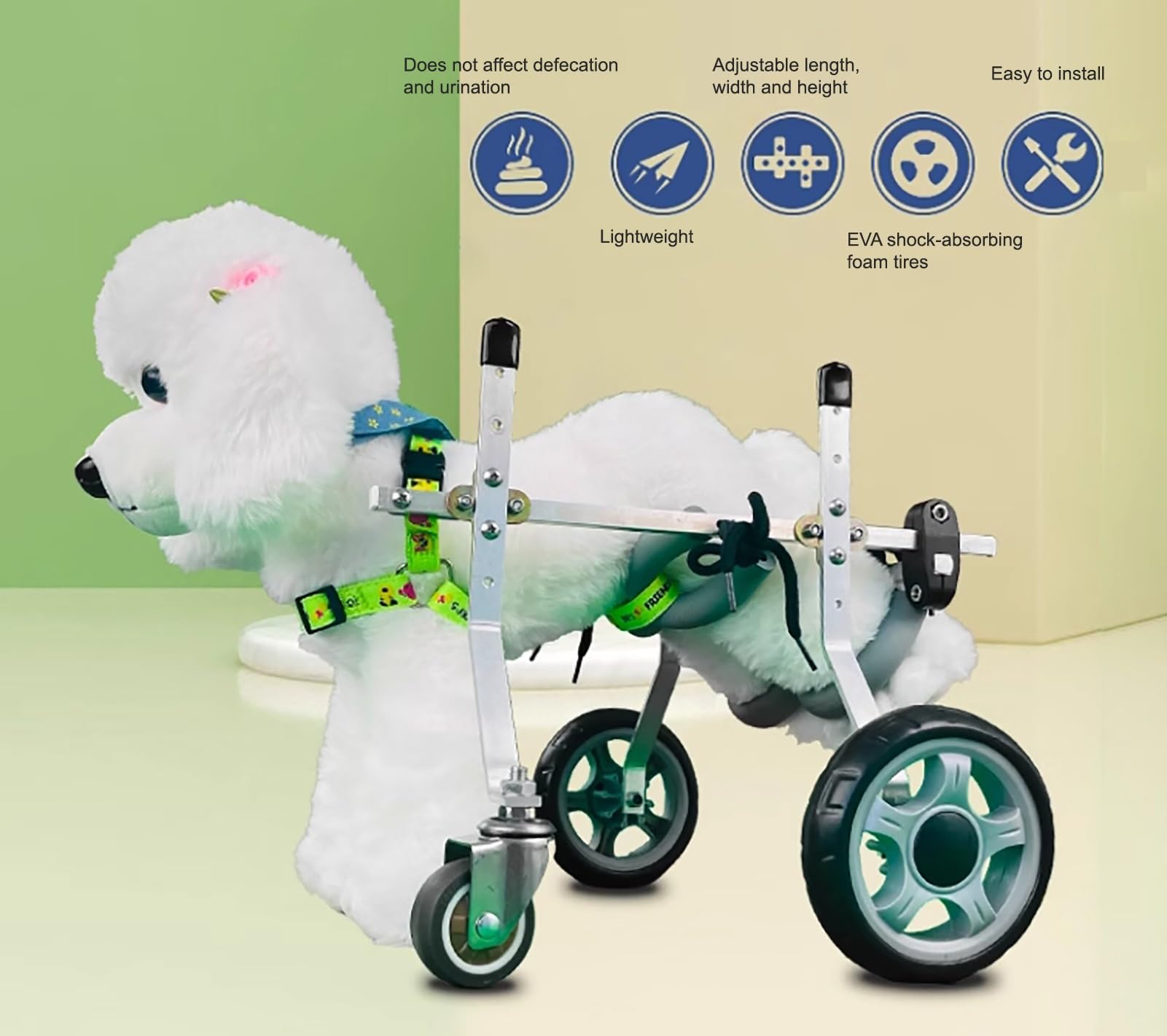 ペット用車椅子 アルミ製 調節可能 Amazon.co.jp: 調節可能なペット用移動用車椅子、アルミ合金製犬用移動