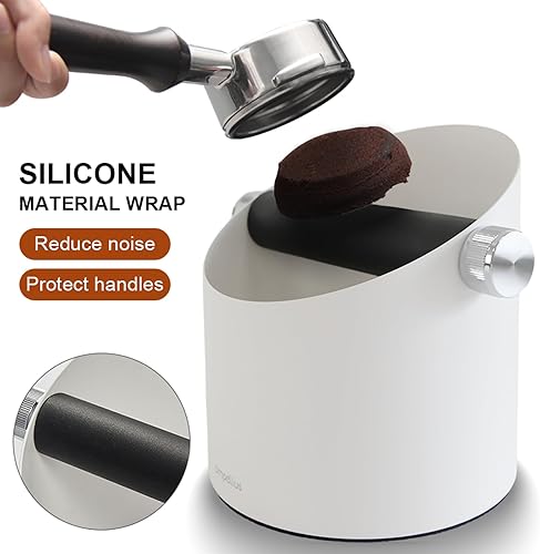 Miniatura 4 de Ompellus Caja de golpeo de espresso, gran capacidad y base antideslizante, herramientas de barista, accesorios para máquina de café espresso (blanco)