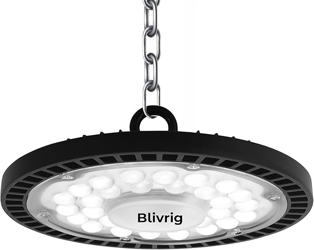 100W LED UFO High Bay Light,10000LM Industrial UFO Lamp Commercial Area Lighting,6500K Daylight White Ultra Thin LED Warehouse Lighting, IP65 Waterproof Commercial Bay Lighting Shop Workshop Lights