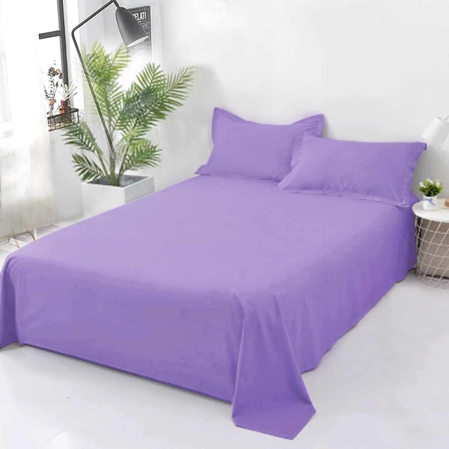 Cotton Comfort Bedding 400 Thread Count Flat Sheet Single 100% Egyptian Cotton Flat Bed Sheets Single Super Soft & Breathable Hotel Quality Single Bed Sheet
