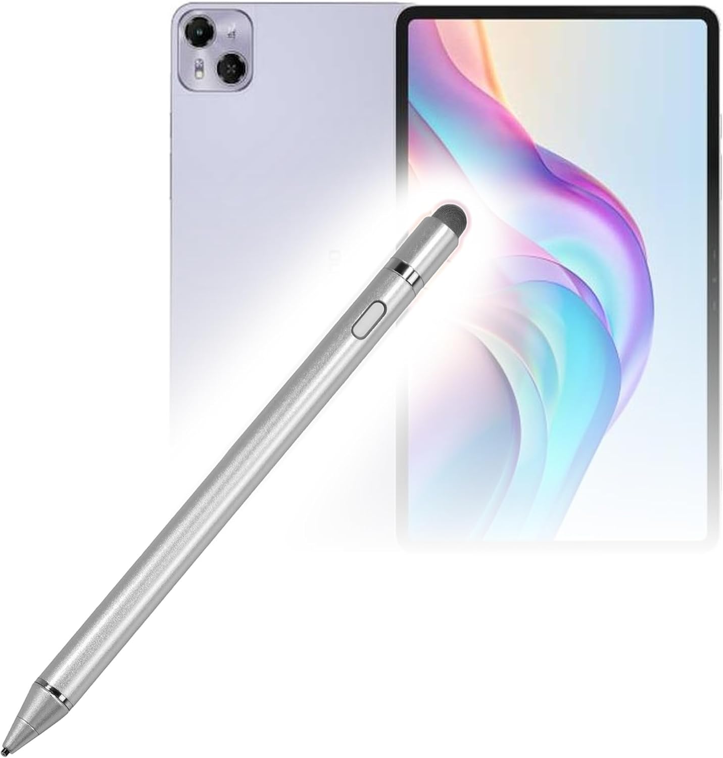 BoxWave Stylus Pen Compatible with Tecno Magepad Pro - AccuPoint Active Stylus, Electronic Stylus with Ultra Fine Tip - Metallic Silver