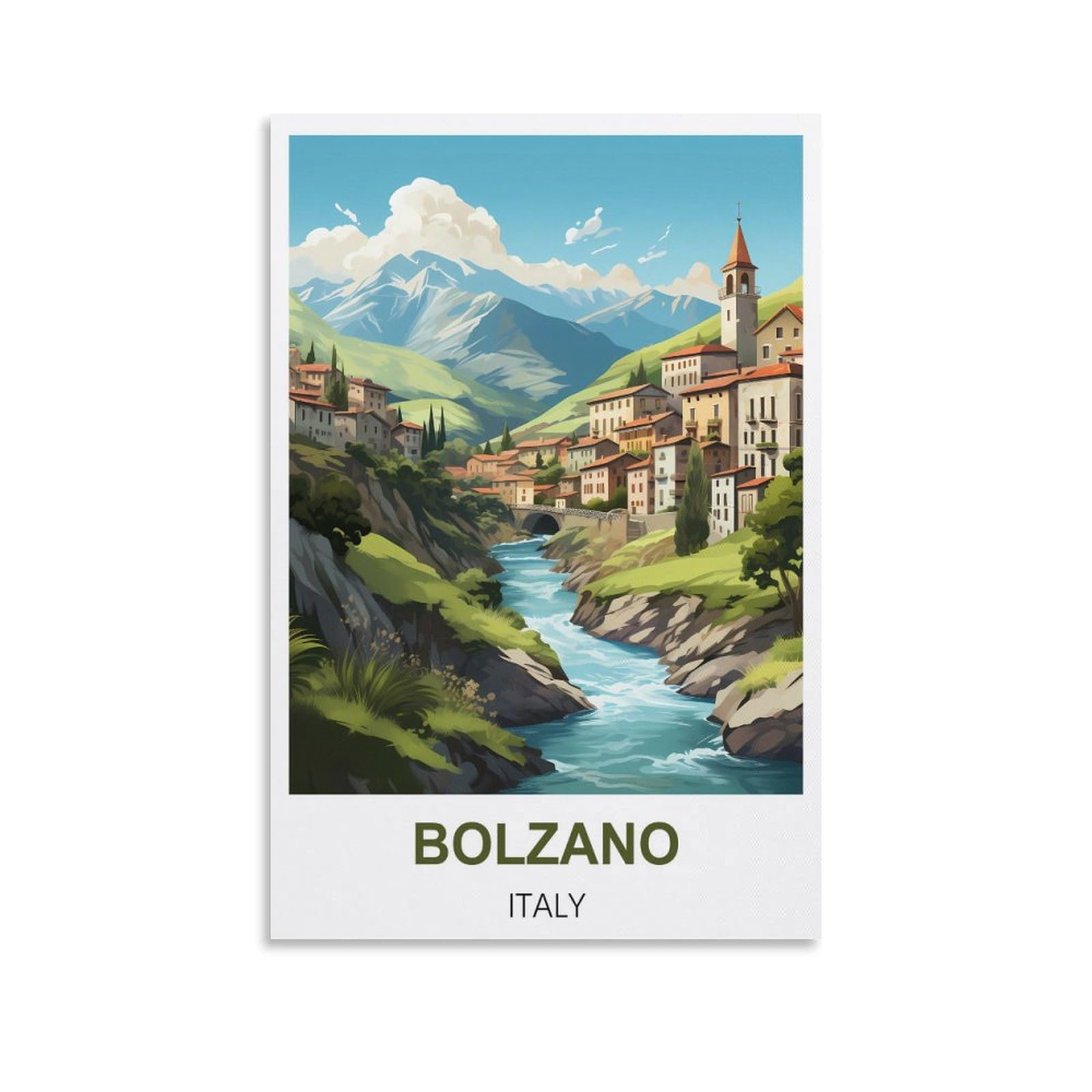 Metal Tin Sign,Bolzano Italys Travel Tin Signs Metal Poster Wall Decor Office Cafe Bathroom Badroom 15x30cm