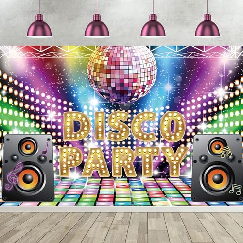 Background disco photography 3x2.4m Let's Glow Crazy pour banner de fête