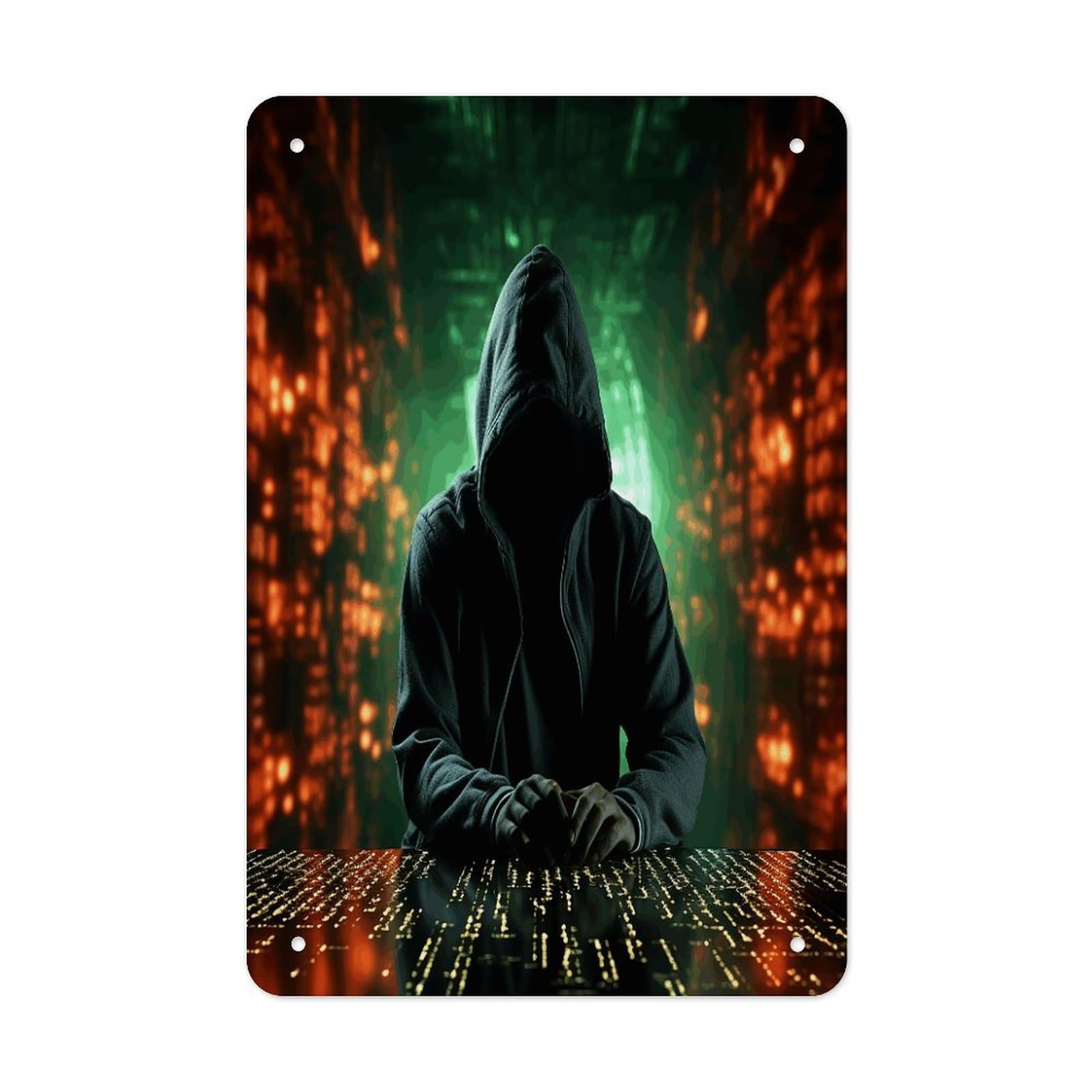 Btcowzrv Style Hacker Attack Metal Tin Sign Wall Decor Hanging Plaque