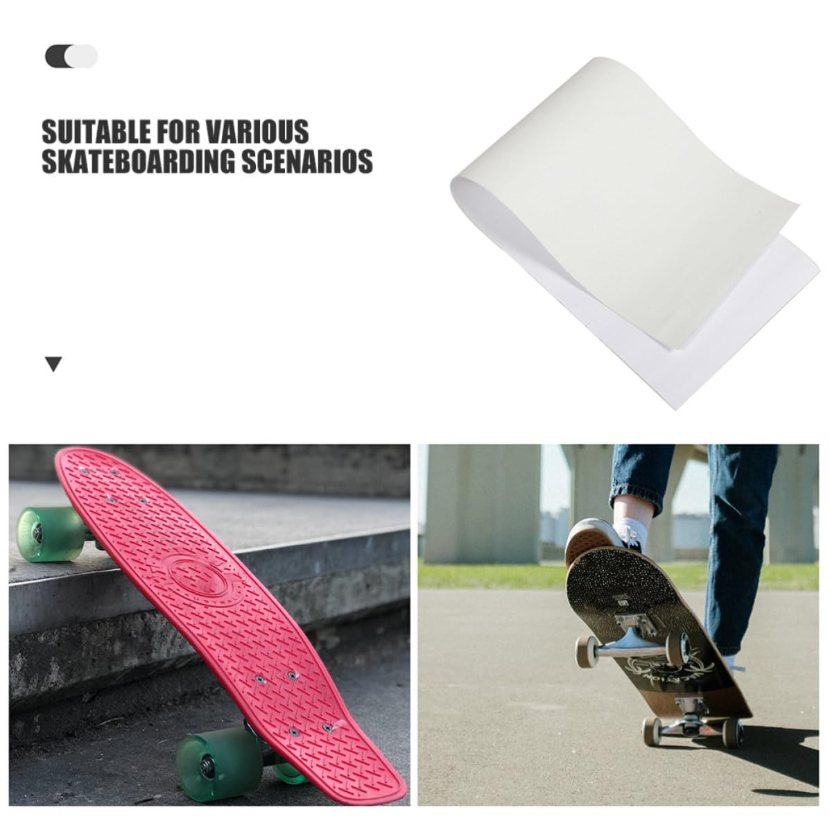 TOPBATHY 5 Stück Skateboard Griptape Bogen Hochtransparent Selbstklebend