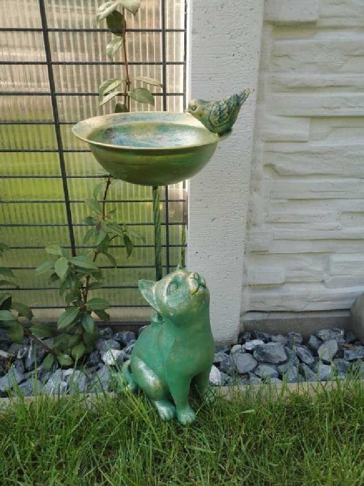 JOKA Luna24 Bebedero para pájaros antiguo para gatos y pájaros, bebedero de abejas, baño para pájaros, comedero/comedero para pájaros y ardillas, decoración de jardín, fiesta de invierno.