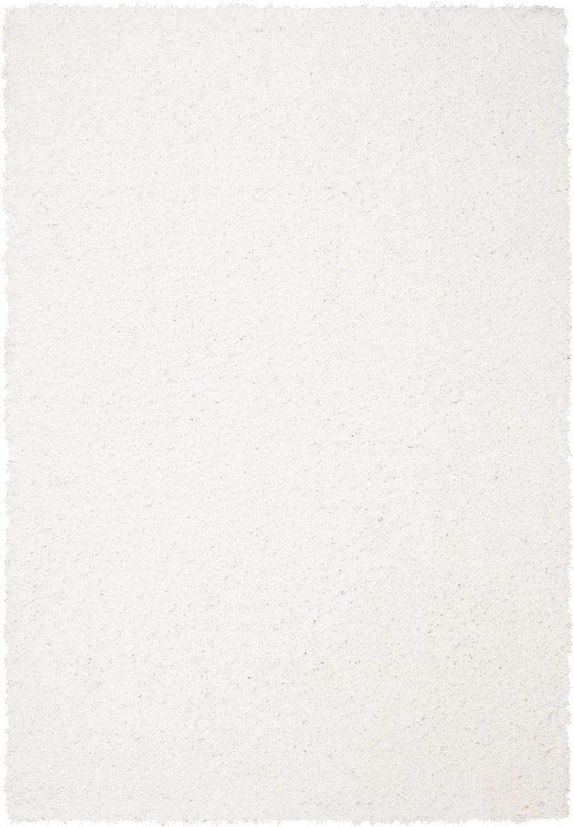 August Shag White Synthetic Area Rug 2' x 5'