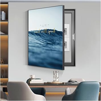 Decorative Electric Meter Cover, Weatherproof Metal Meter Box Enclosure, Rust-Resistant Easy Snap for Outdoor Meters, Customizable Paintings and SizeC,60x80cm/24x31in