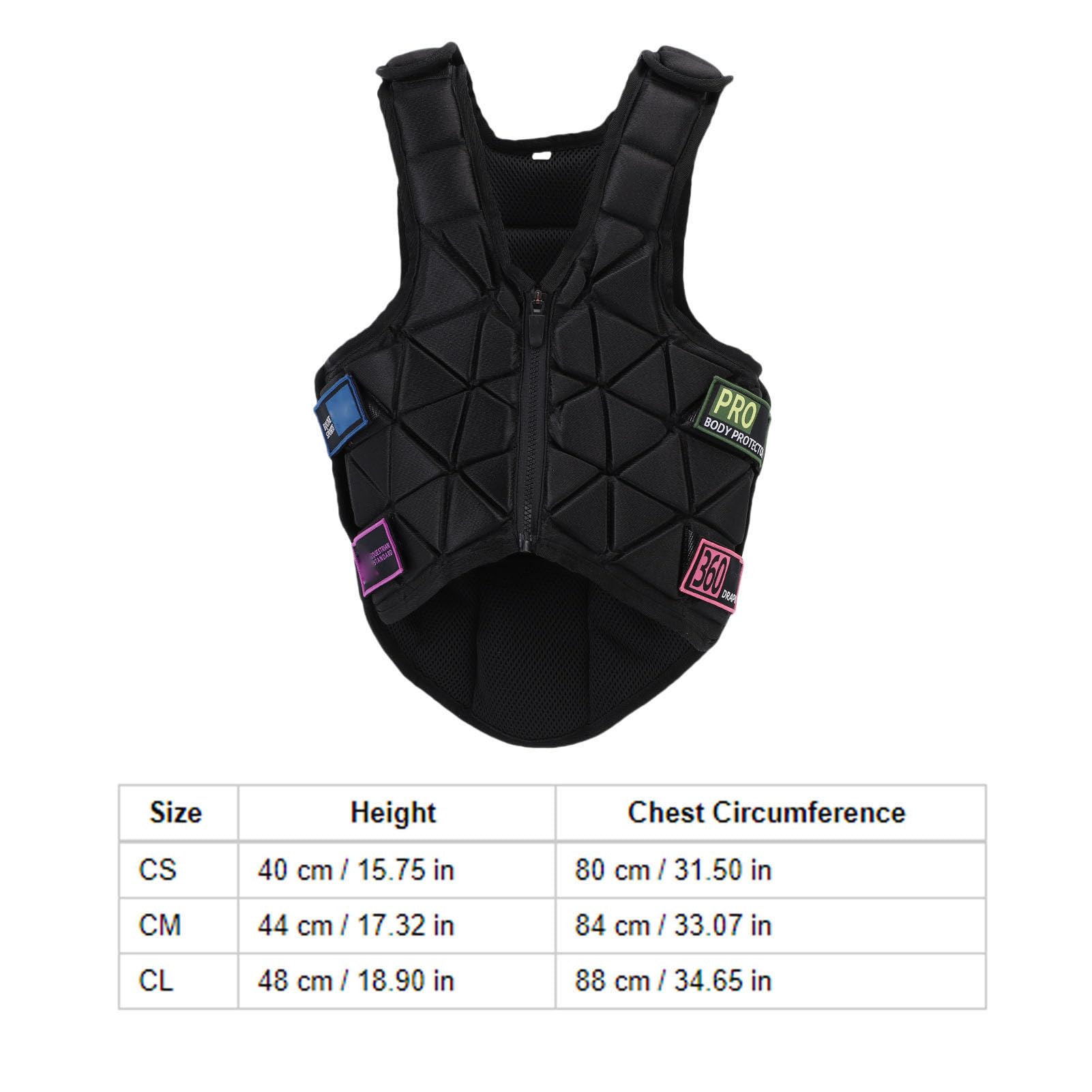 Tonysa Chaleco Protector Ecuestre Absorción de Impactos para Niños Niñas Entrenamiento de Equitación Unisex Poliéster