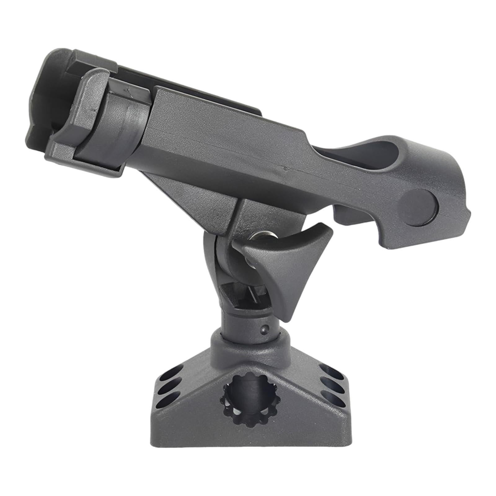 Angelrutenhalter 360 Grad verstellbar, belastbare Ausführung mit 1,5 Zoll 40 mm Innensockel, Zweifach nutzbares Design, Kajak Rutenhalter für Yacht, Floß, Boot und Deck, schwarze Nylonhalterung