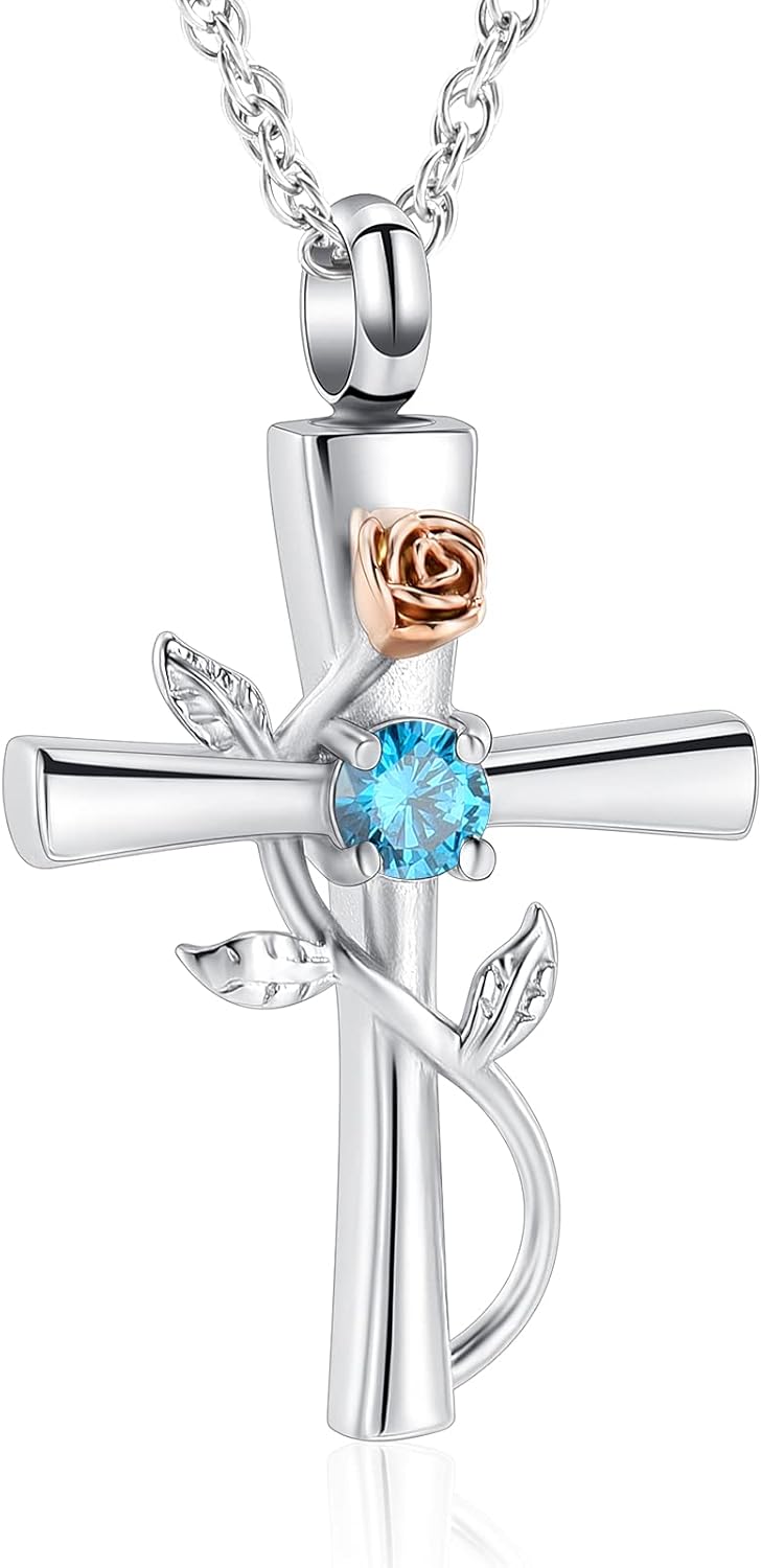 Jovivi - Collana in acciaio inox con ciondolo cilindrico a forma di urna, unisex, idea regalo e Acciaio inossidabile, colore: argento